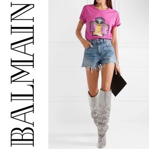 BALMAIN + Beyoncé printed cotton-jersey T-shirt